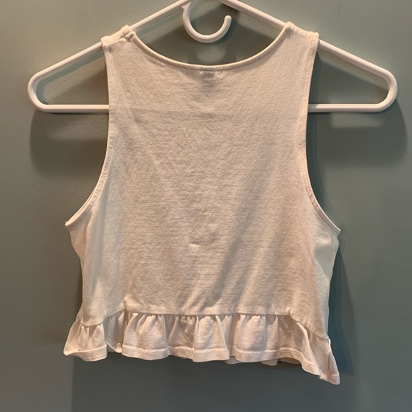 White Ruffle Crop Top - Picture 4 of 4